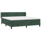 Boxspring met matras fluweel donkergroen 180x200 cm