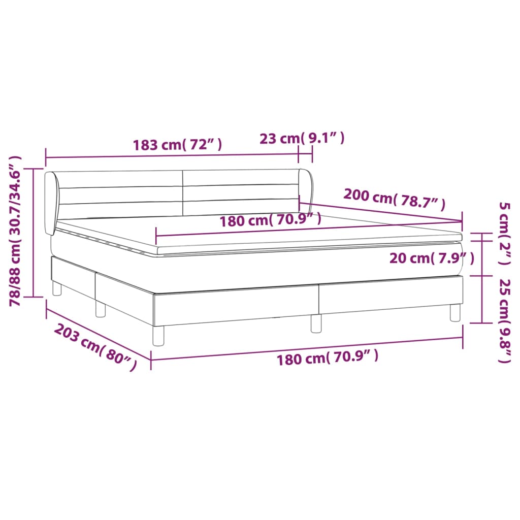 Boxspring met matras fluweel donkergroen 180x200 cm