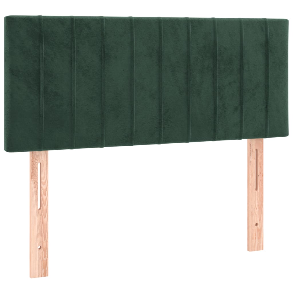 Boxspring met matras fluweel donkergroen 100x200 cm