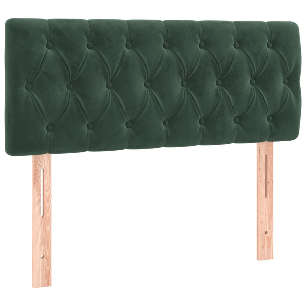 Boxspring met matras fluweel donkergroen 90x190 cm