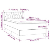 Boxspring met matras fluweel donkergroen 90x190 cm