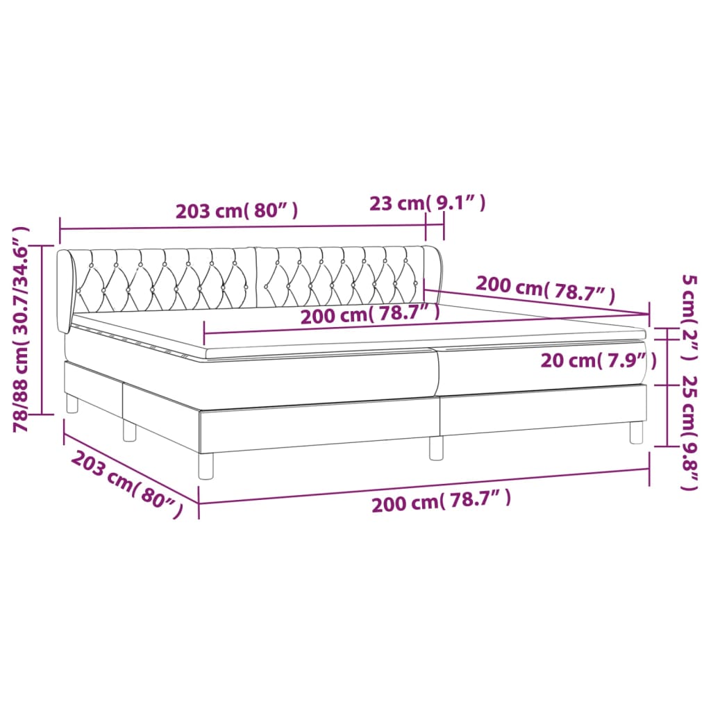 Boxspring met matras fluweel donkergroen 200x200 cm