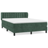 Boxspring met matras fluweel donkergroen 140x190 cm