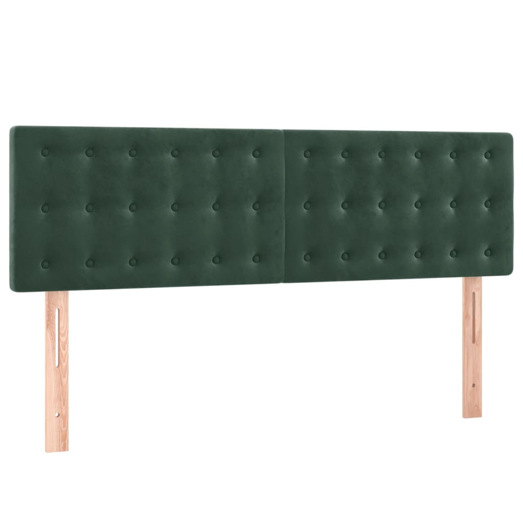 Boxspring met matras fluweel donkergroen 140x190 cm
