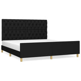 Bedframe zonder matras stof zwart 160x200 cm - AllerleiShop