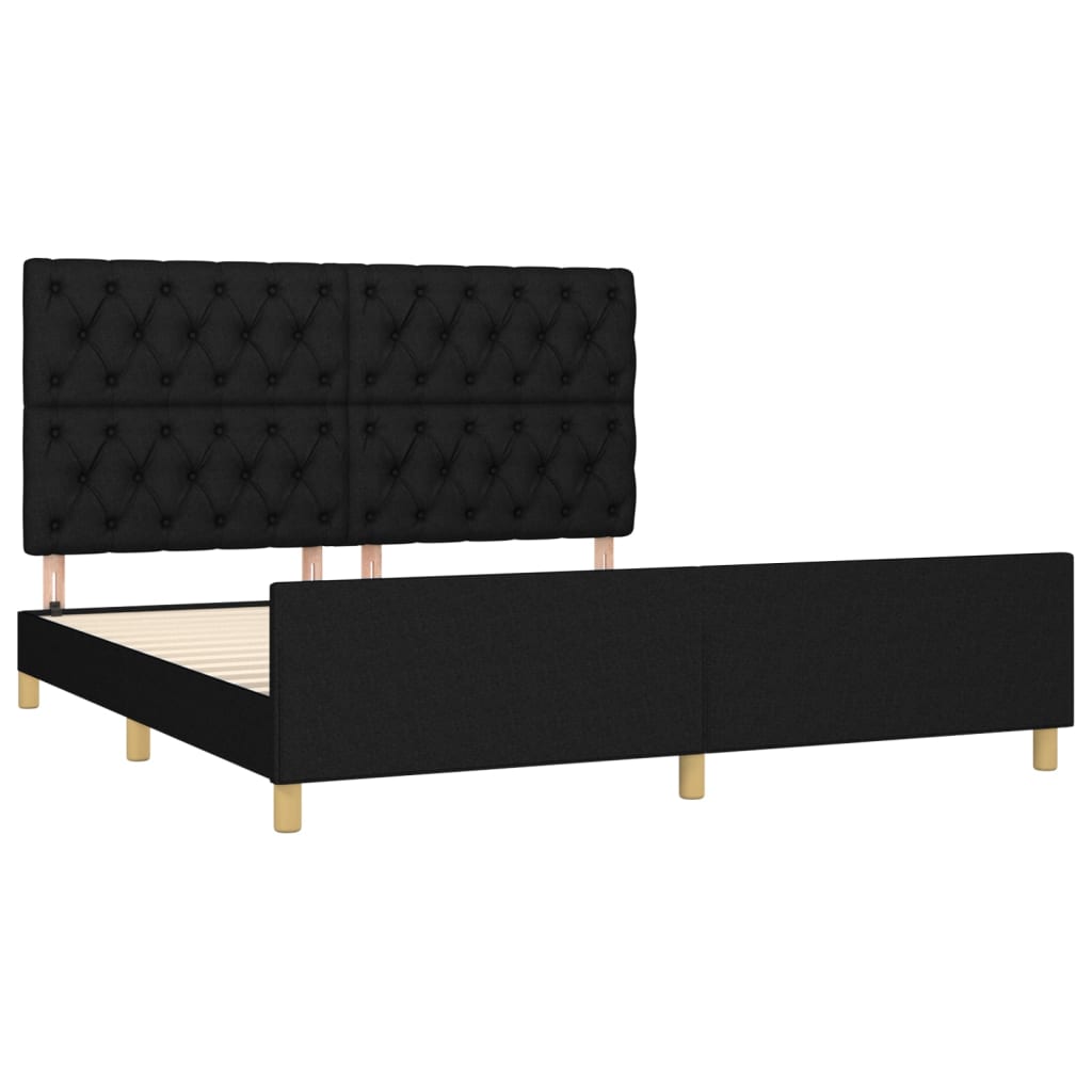 Bedframe zonder matras stof zwart 160x200 cm - AllerleiShop