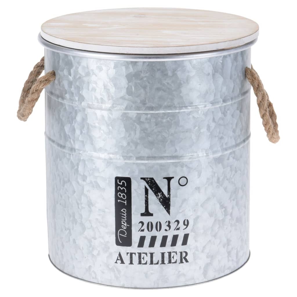 H&S Collection 3-delige Opbergboxenset met touw zink - AllerleiShop