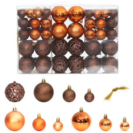 Kerstballen 100 st 3/4/6 cm bruin - AllerleiShop