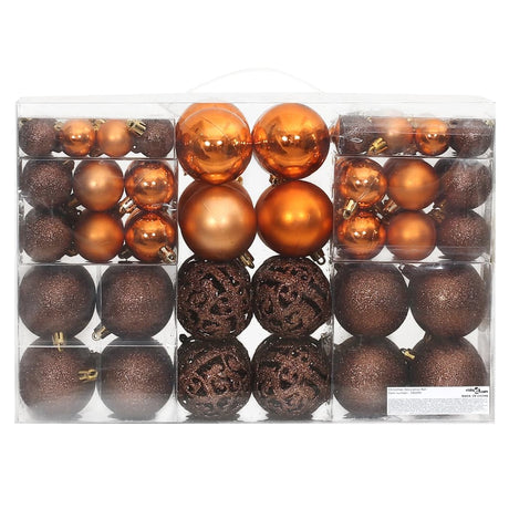 Kerstballen 100 st 3/4/6 cm bruin - AllerleiShop