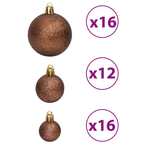 Kerstballen 100 st 3/4/6 cm bruin - AllerleiShop