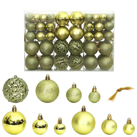 Kerstballen 100 st 3/4/6 cm lichtgroen - AllerleiShop