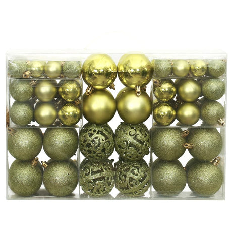 Kerstballen 100 st 3/4/6 cm lichtgroen - AllerleiShop