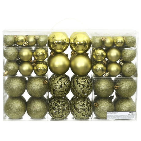 Kerstballen 100 st 3/4/6 cm lichtgroen - AllerleiShop