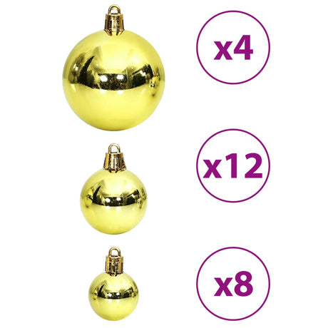 Kerstballen 100 st 3/4/6 cm lichtgroen - AllerleiShop