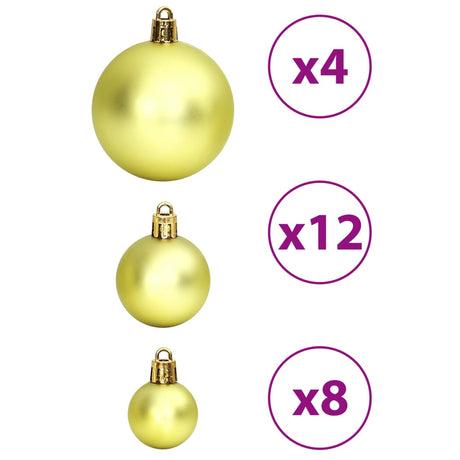 Kerstballen 100 st 3/4/6 cm lichtgroen - AllerleiShop