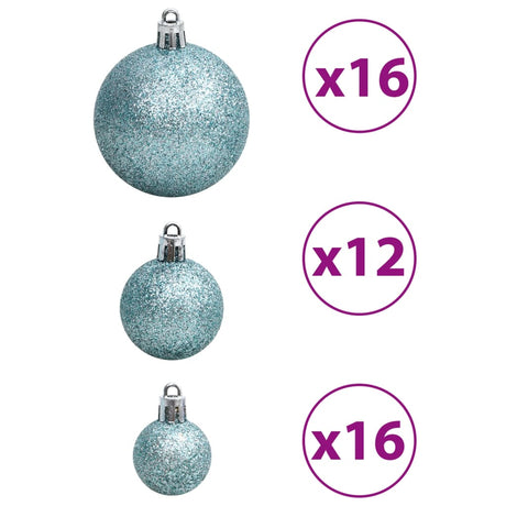 Kerstballen 100 st 3/4/6 cm turquoise - AllerleiShop