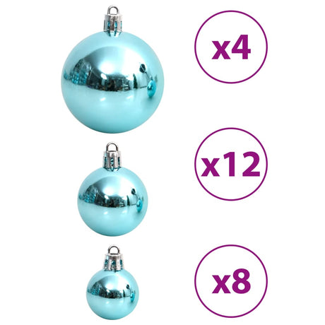 Kerstballen 100 st 3/4/6 cm turquoise - AllerleiShop