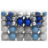 Kerstballen 100 st 3/4/6 cm blauw en zilverkleurig - AllerleiShop