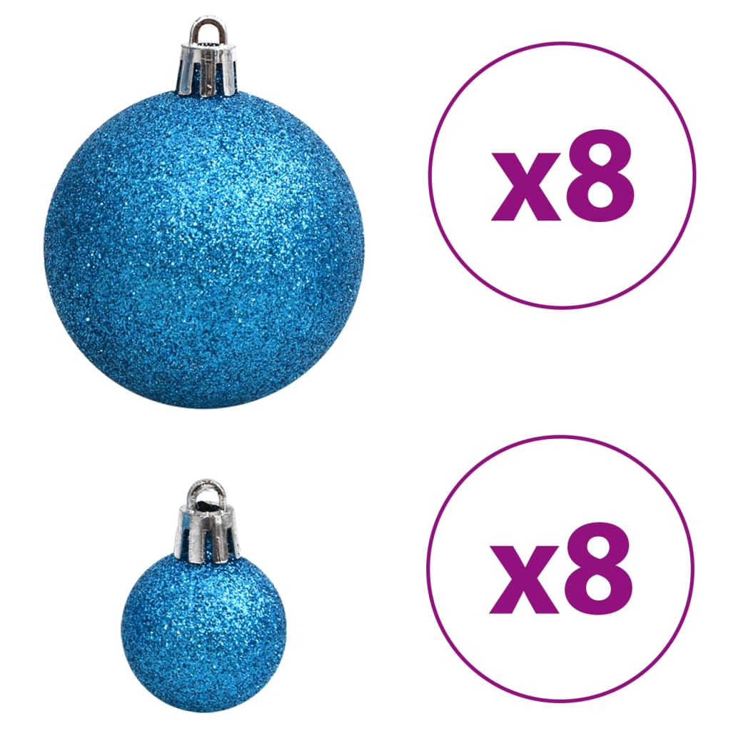 Kerstballen 100 st 3/4/6 cm blauw en zilverkleurig - AllerleiShop