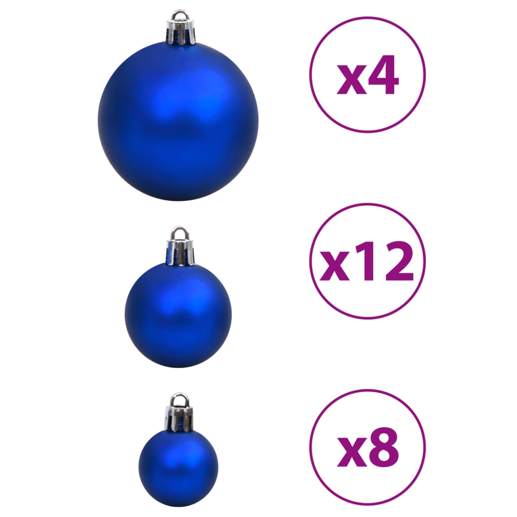 Kerstballen 100 st 3/4/6 cm blauw en zilverkleurig - AllerleiShop