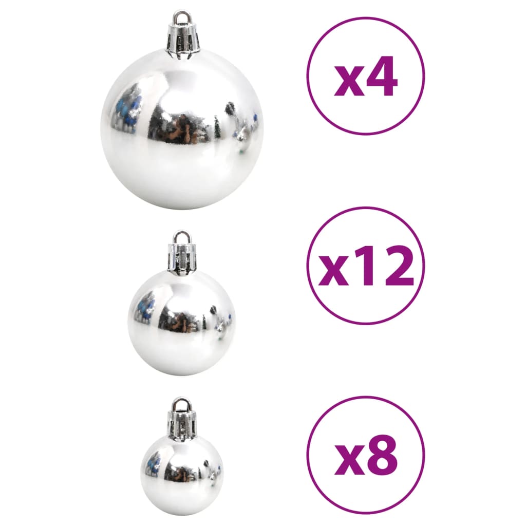 Kerstballen 100 st 3/4/6 cm blauw en zilverkleurig - AllerleiShop