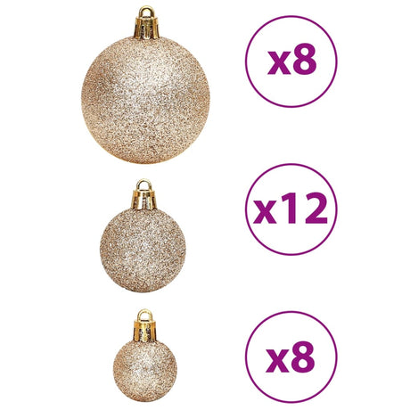 Kerstballen 100 st 3/4/6 cm champagnekleurig en bruin - AllerleiShop