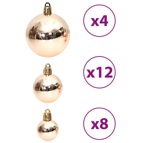 Kerstballen 100 st 3/4/6 cm champagnekleurig en bruin - AllerleiShop