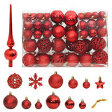 111-delige Kerstballenset polystyreen rood - AllerleiShop