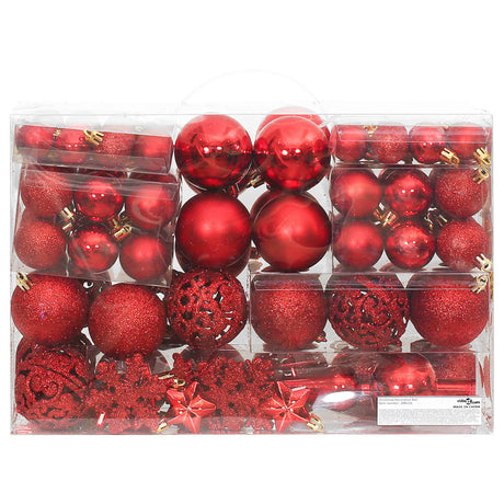 111-delige Kerstballenset polystyreen rood - AllerleiShop