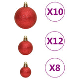 111-delige Kerstballenset polystyreen rood - AllerleiShop