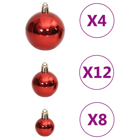 111-delige Kerstballenset polystyreen rood - AllerleiShop