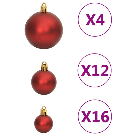 111-delige Kerstballenset polystyreen rood - AllerleiShop