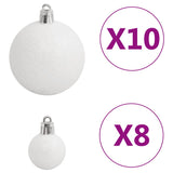 111-delige Kerstballenset polystyreen wit en grijs - AllerleiShop