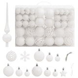 111-delige Kerstballenset polystyreen wit - AllerleiShop