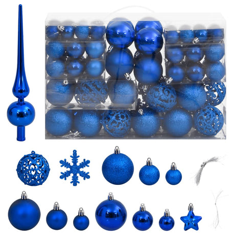 111-delige Kerstballenset polystyreen blauw - AllerleiShop