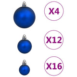 111-delige Kerstballenset polystyreen blauw - AllerleiShop