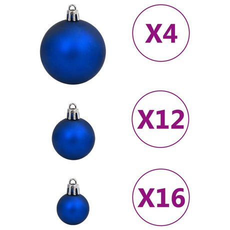 111-delige Kerstballenset polystyreen blauw - AllerleiShop