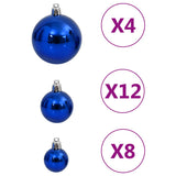 111-delige Kerstballenset polystyreen blauw - AllerleiShop