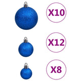 111-delige Kerstballenset polystyreen blauw - AllerleiShop