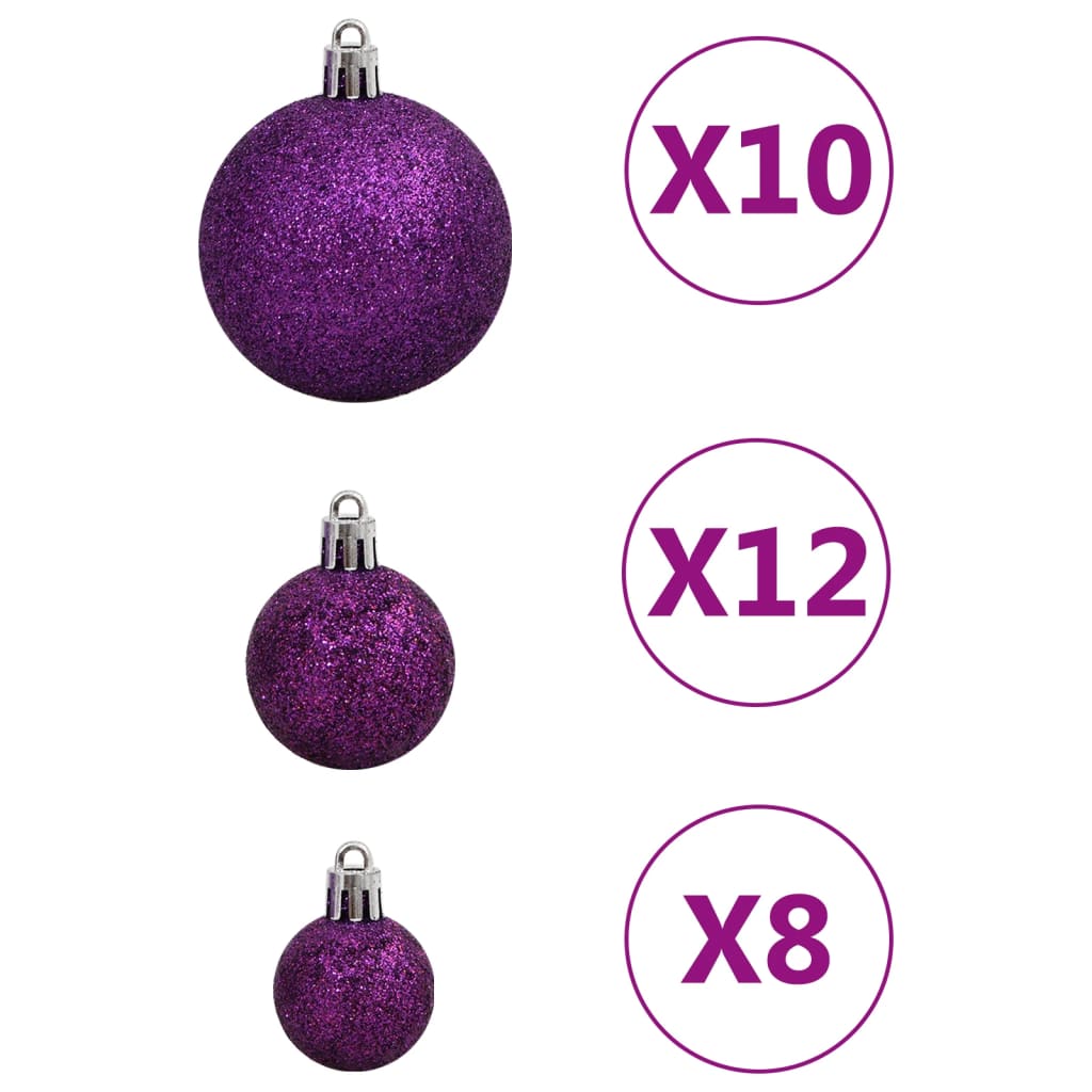 111-delige Kerstballenset polystyreen paars - AllerleiShop