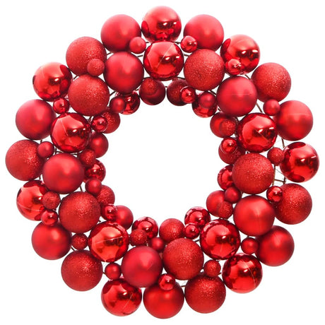 Kerstkrans 45 cm polystyreen rood - AllerleiShop