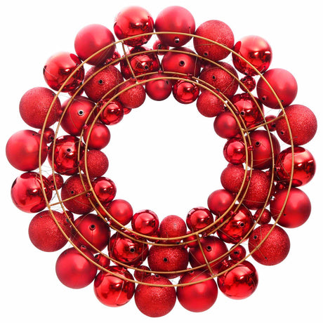 Kerstkrans 45 cm polystyreen rood - AllerleiShop