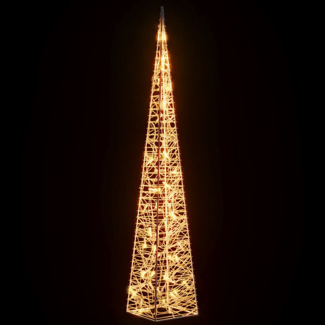 Kerstverlichtingskegel met 60 warmwitte LED's 120 cm acryl - AllerleiShop