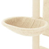 Kattenmeubel met sisal krabpalen 130,5 cm crèmekleurig