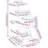 Kattenmeubel met sisal krabpalen 130,5 cm donkergrijs