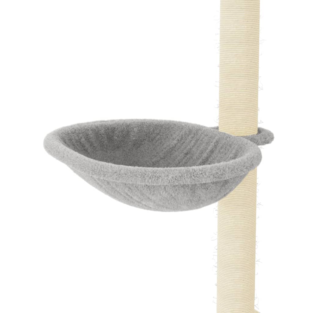 Kattenmeubel met sisal krabpalen 95 cm lichtgrijs