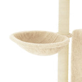 Kattenmeubel met sisal krabpalen 96,5 cm crèmekleurig