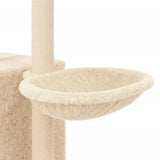 Kattenmeubel met sisal krabpalen 145 cm crèmekleurig