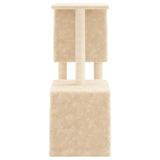 Kattenmeubel met sisal krabpalen 86 cm crèmekleurig