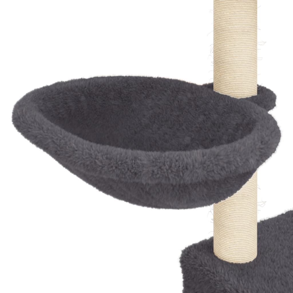 Kattenmeubel met sisal krabpalen 83 cm donkergrijs